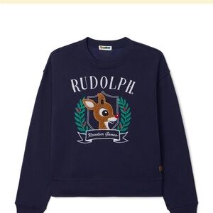 Tipsy Elves Navy Blue Rudolph Sweater size small new
